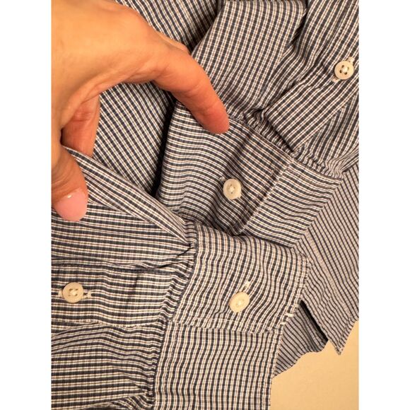 J.Crew Thompson Shirtings XL Blue Check Button Down Preppy Classic Office Shirt - Picture 5 of 6